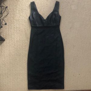 Like new size s / small black snakeskin bodycon minidress & sweetheart neckline